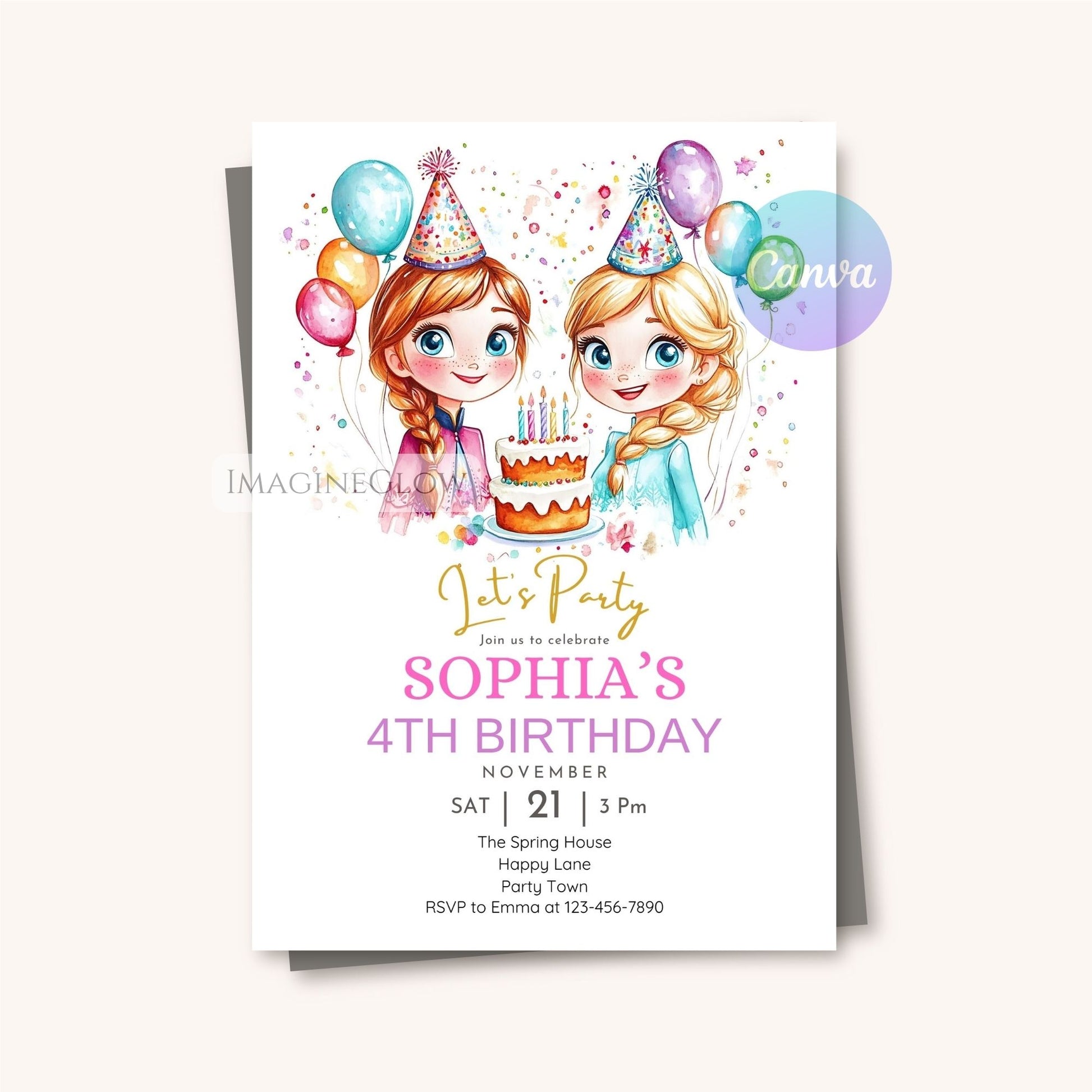 Magical princess party invite
