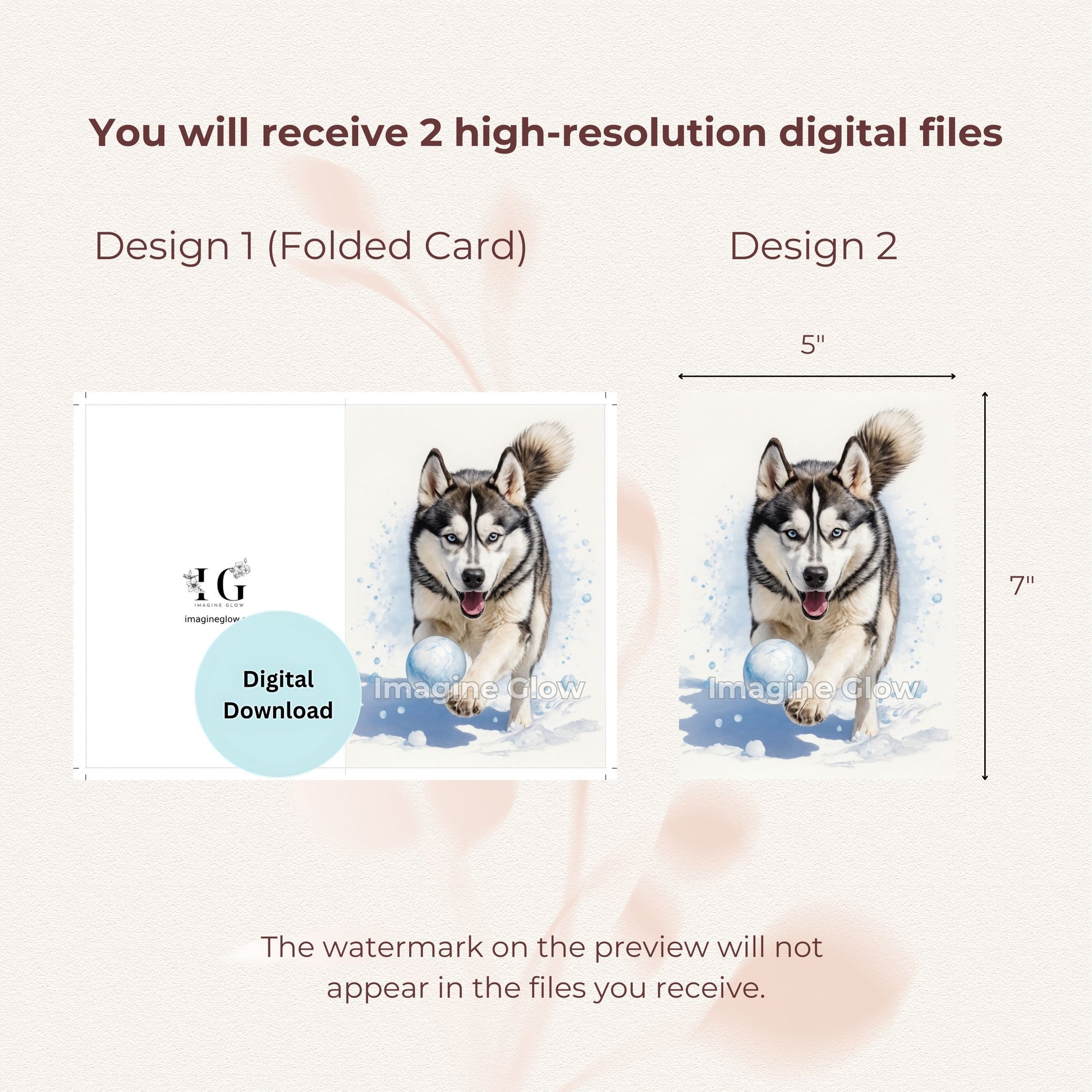 Festive Husky Christmas Card for Dog Lovers