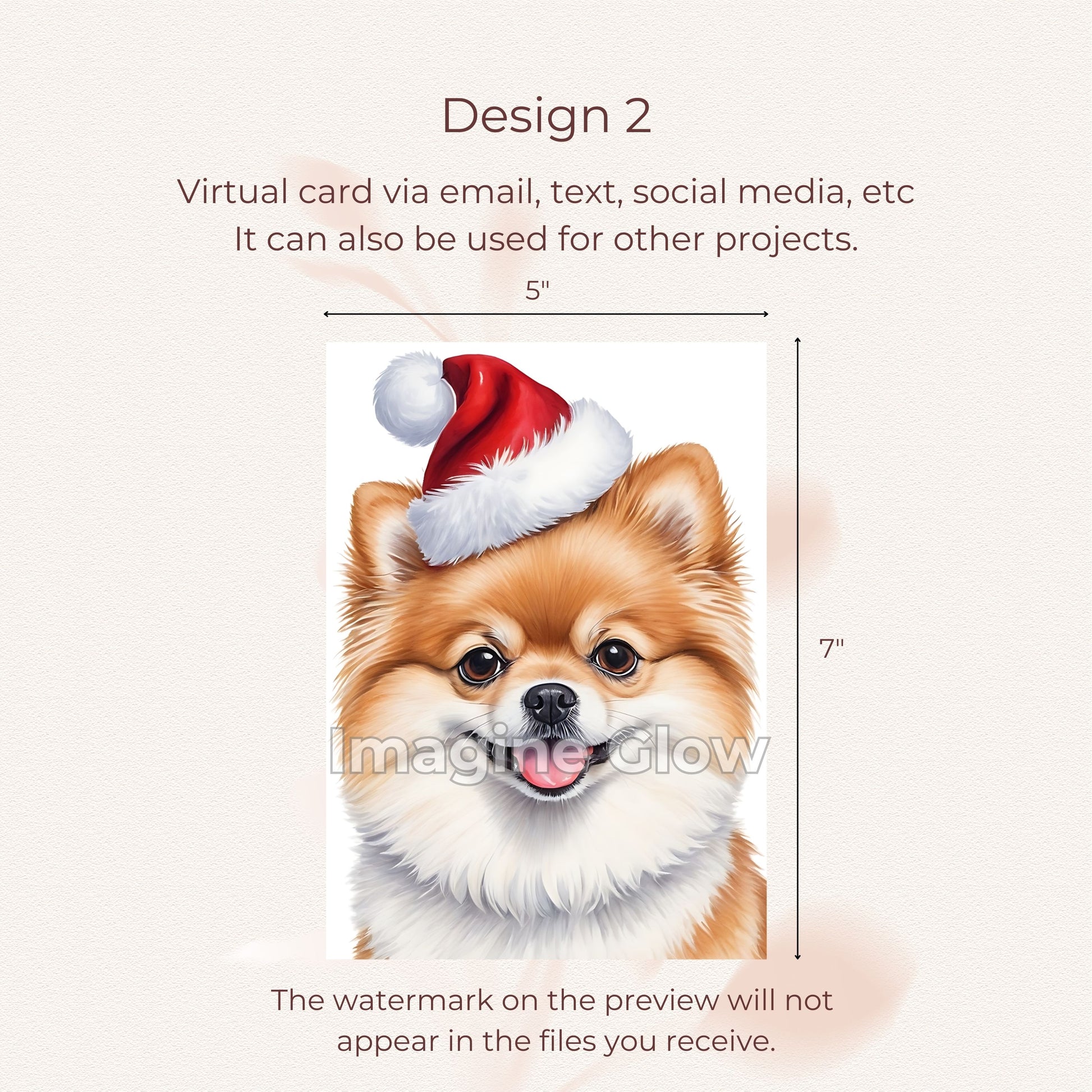 Festive Pomeranian Christmas Greeting Card