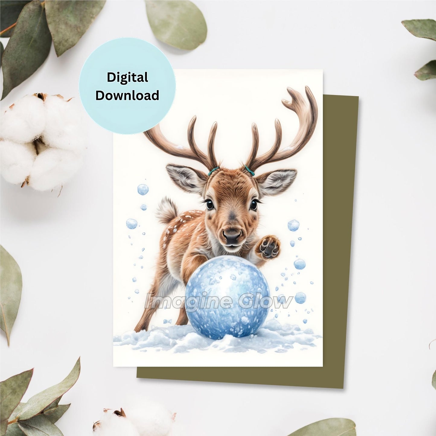 Festive Reindeer Card for Holiday Season