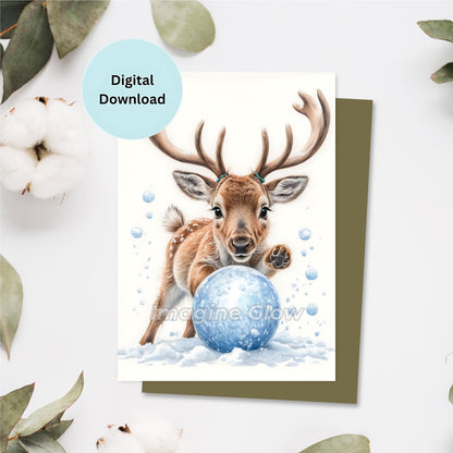 Festive Reindeer Card for Holiday Season