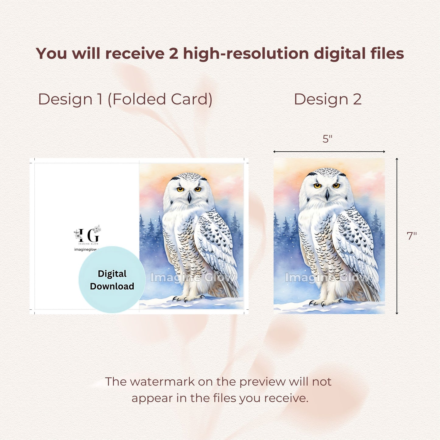 Festive Snowy Owl Card for Printable Holiday Wishes