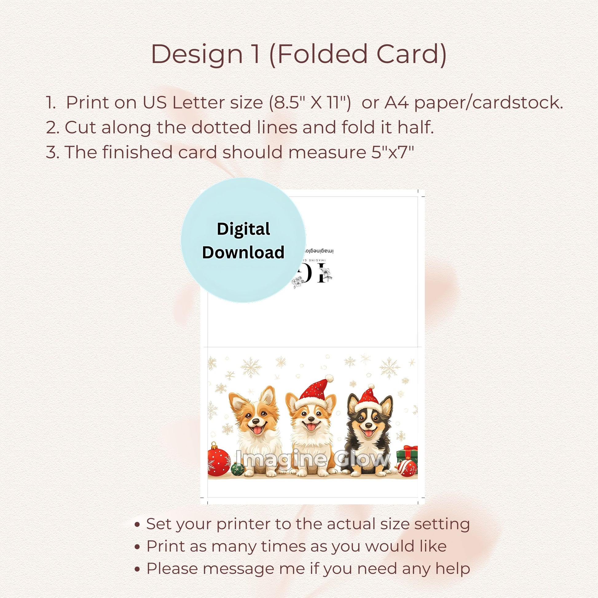Festive dog holiday card set, perfect for Christmas greetings.