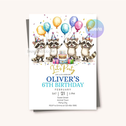 Rustic woodland birthday invite for boy
