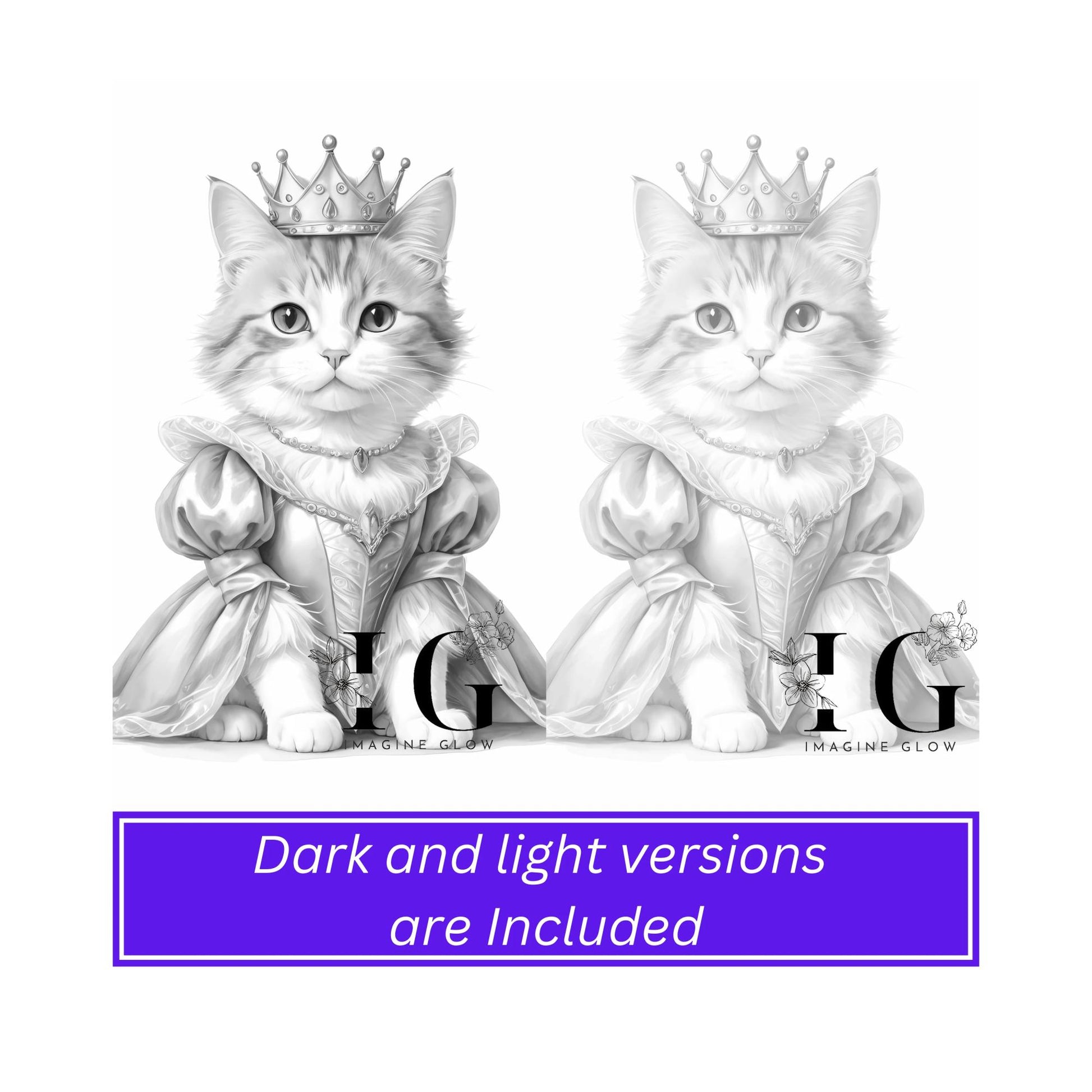Fun and creative cat costume designs, available as printable coloring pages.