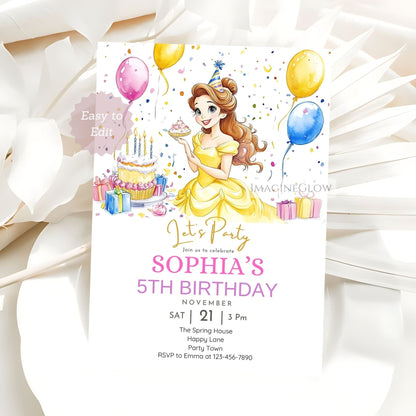 Girl princess party invitation
