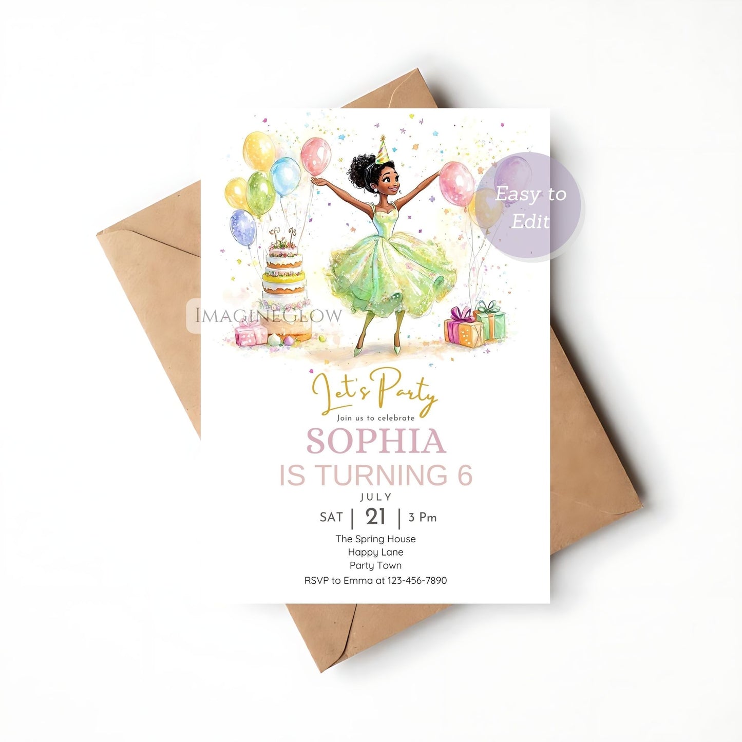 Magical bayou theme birthday card
