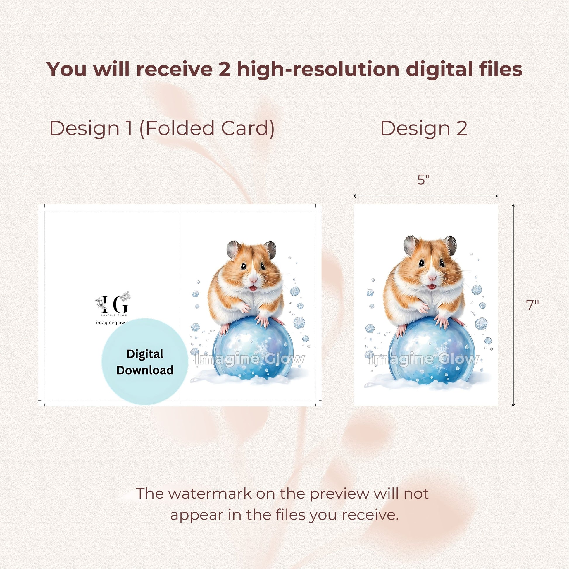 Hamster Winter Card Download for Festive Greetings