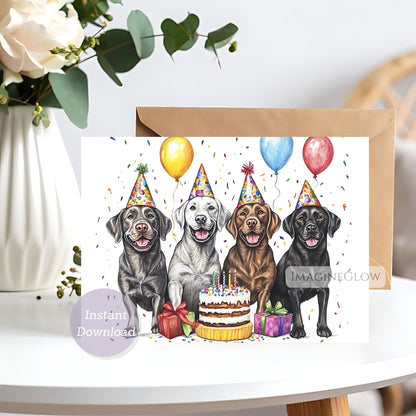 Labrador Retriever Dog Birthday Card – Cute Puppy Greeting Card