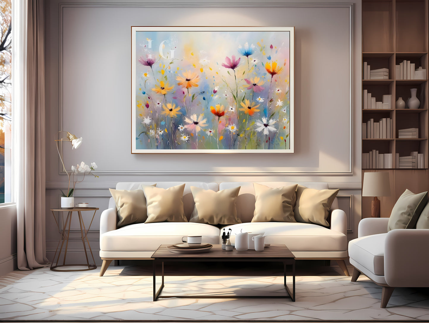 Boho-inspired wildflower artwork perfect for home decor