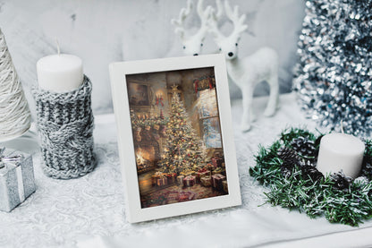 Vibrant Christmas wall art, ideal for adding holiday charm to living rooms and bedrooms.