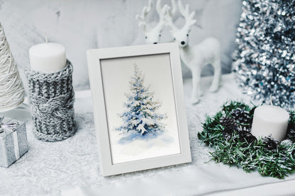 Festive winter wall decor showcasing a Christmas tree, perfect for holiday home styling.