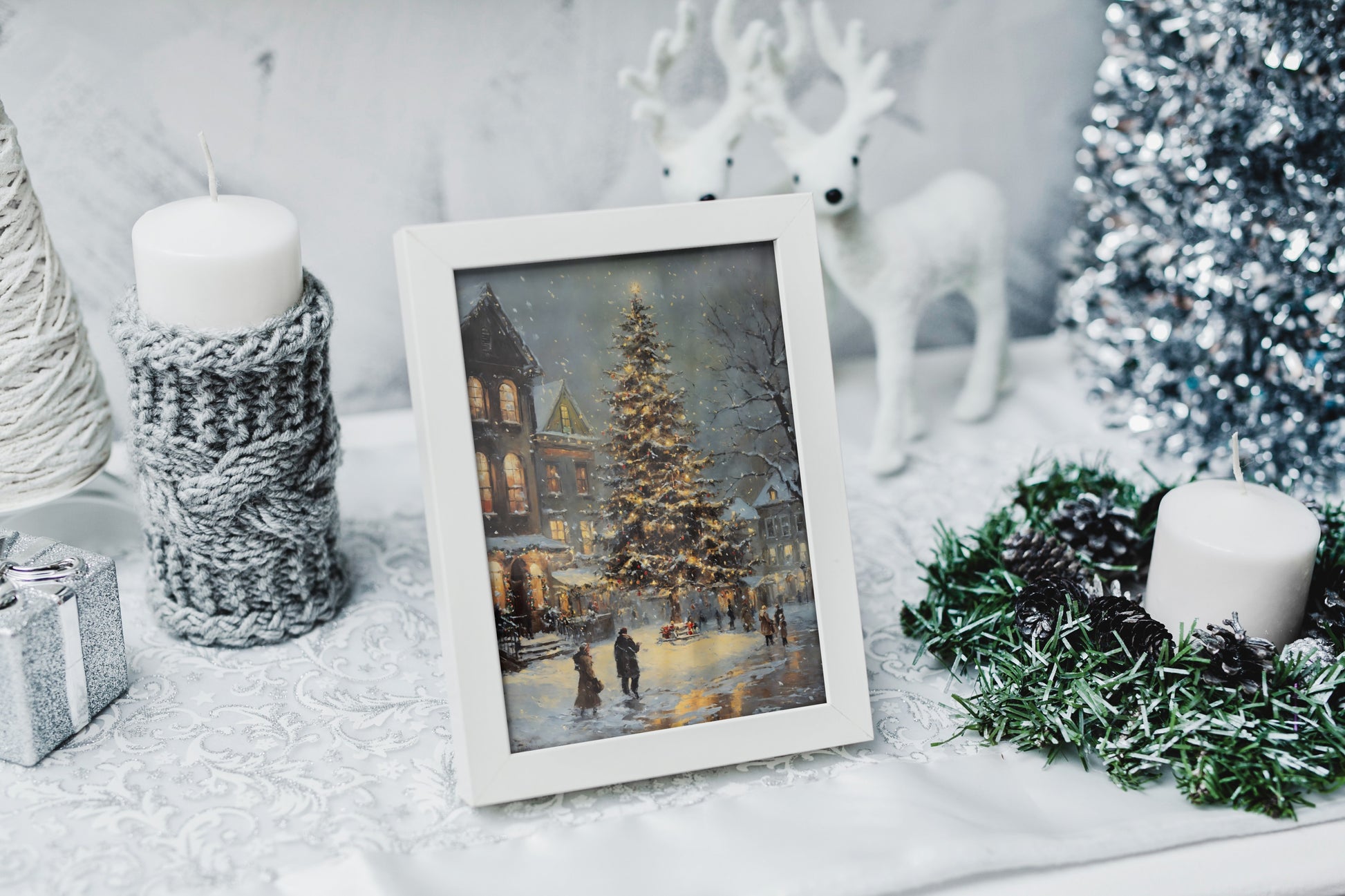 Victorian-era Christmas print for nostalgic and festive decor