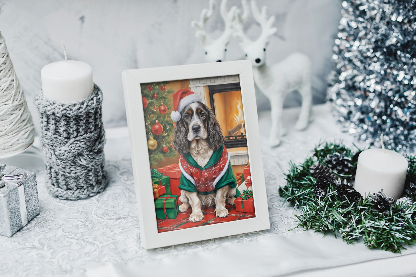 Cocker Spaniel dog Christmas printable perfect for holiday decor