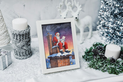 Cheerful Santa illustration perfect for holiday wall art