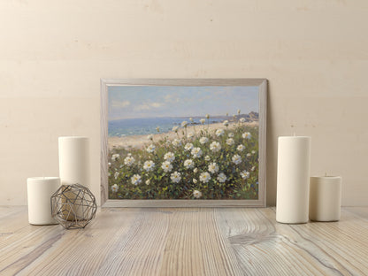 Colorful coastal wildflower scene ideal for home decor