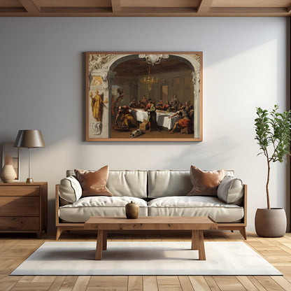 Classic vintage depiction of The Last Supper for spiritual decor