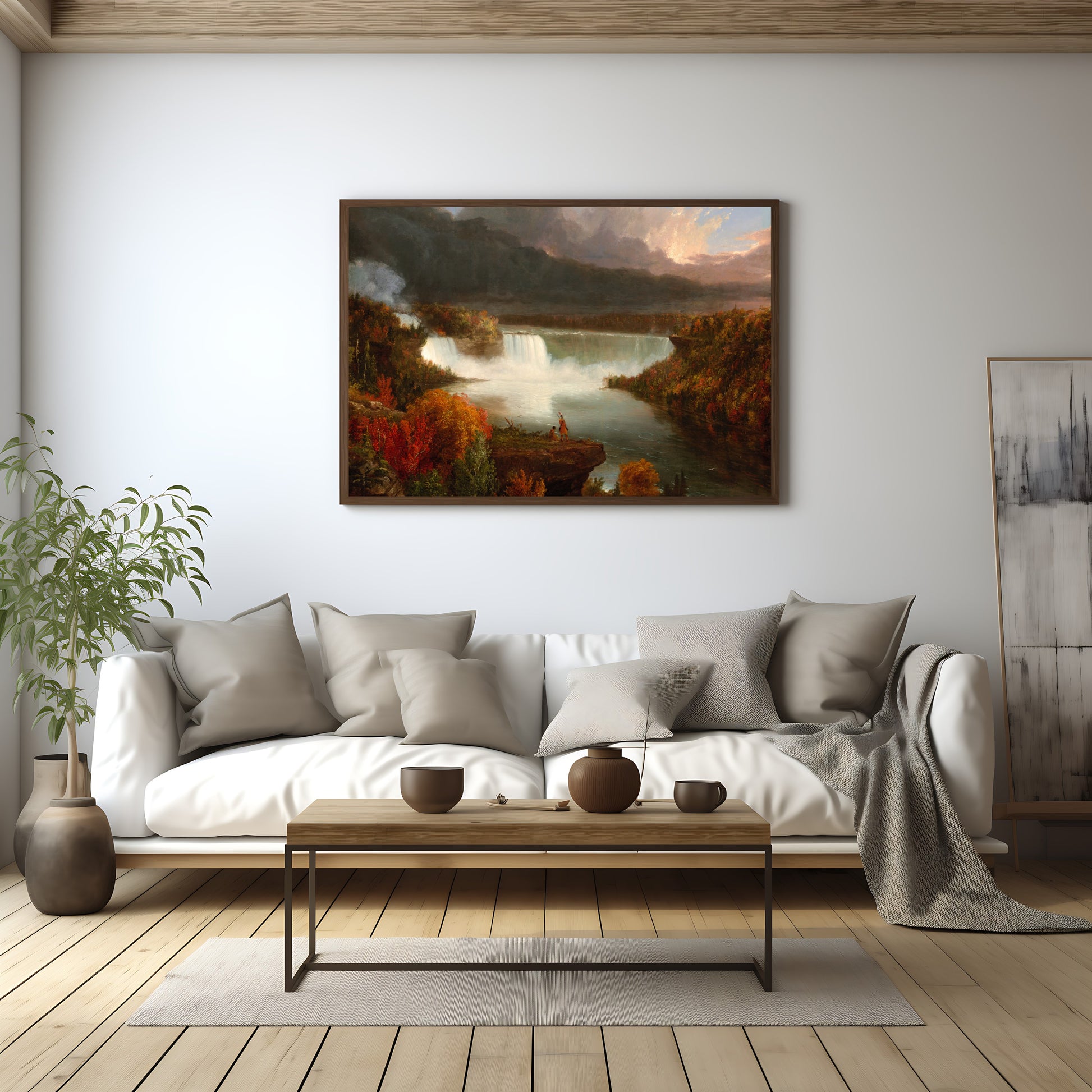 Vintage Niagara Falls painting for nature-inspired home decor