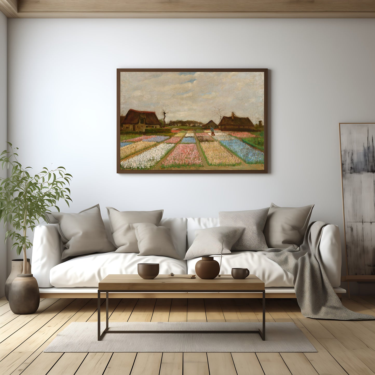 Vintage-inspired wall art of the Netherlands' flower fields