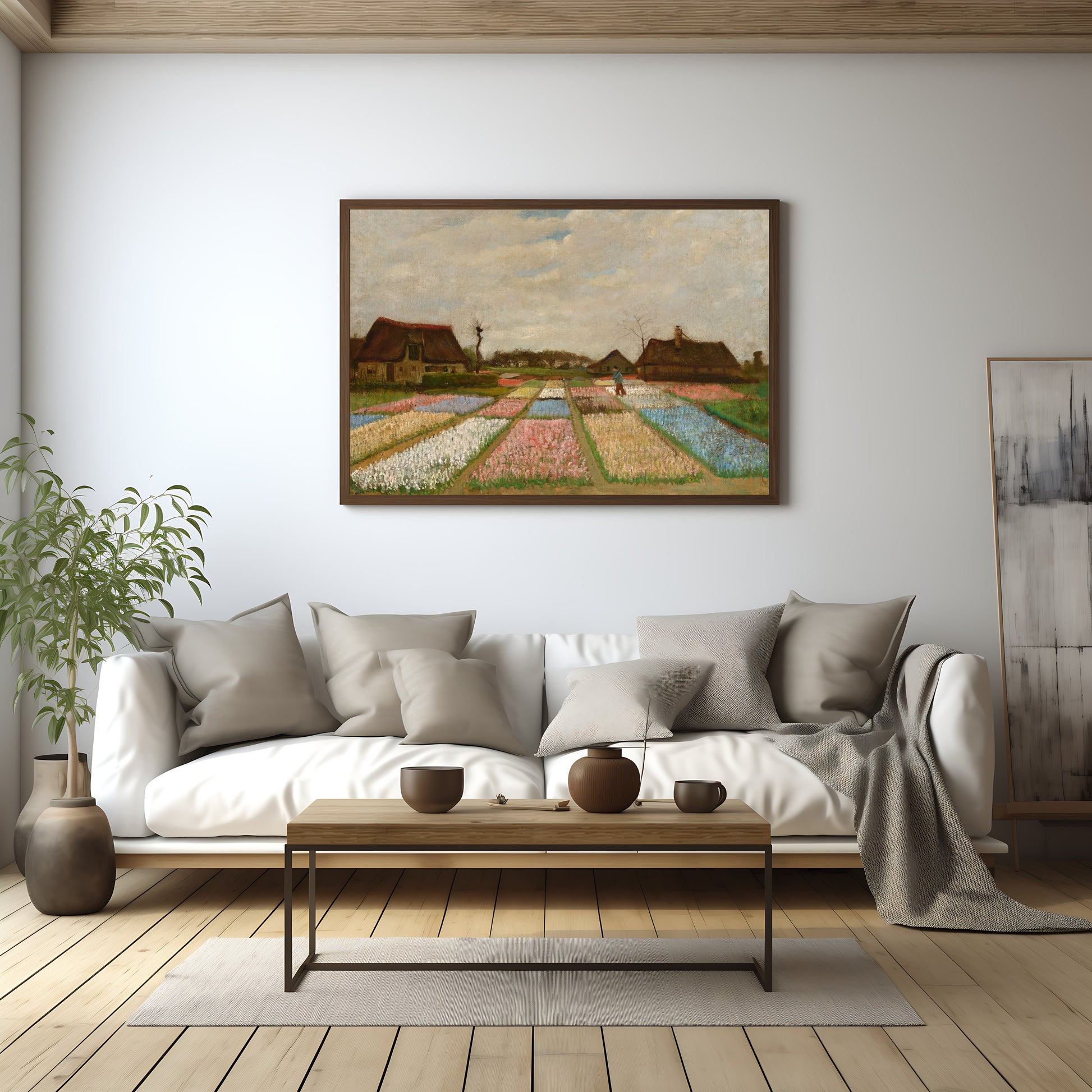 Vintage-inspired wall art of the Netherlands' flower fields