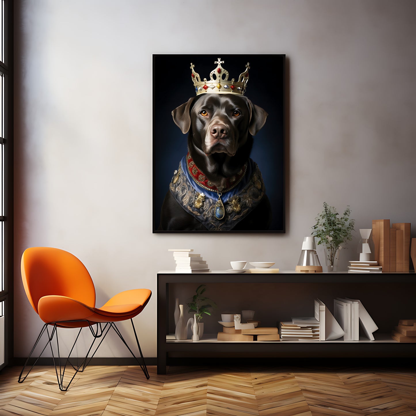 Labrador Retriever Royal Portrait - Printable Victorian Animal Portrait