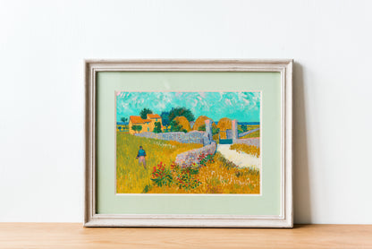 Vincent van Gogh-inspired art for farmhouse-themed decor.
