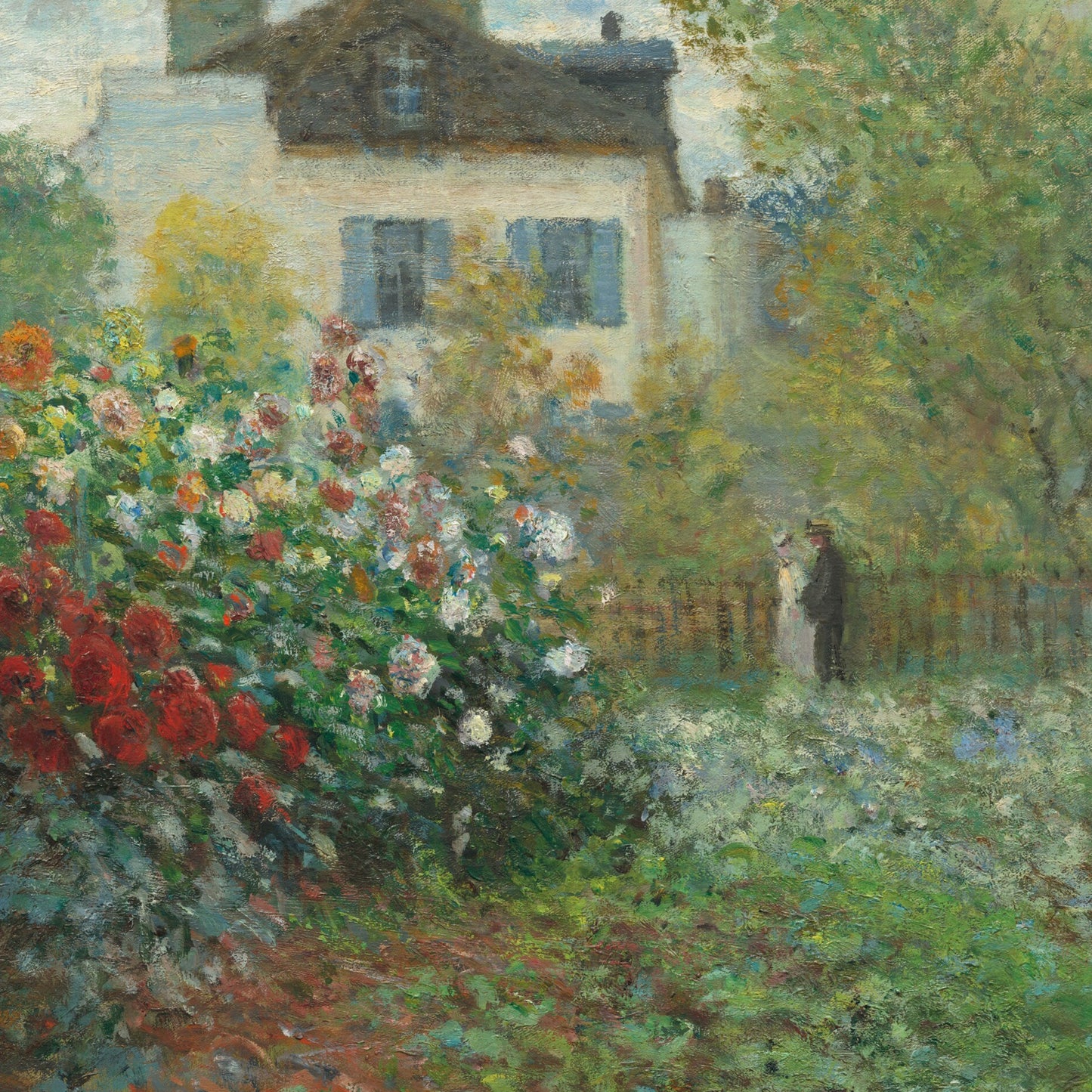 Classic antique flower garden painting for downloadable wall art