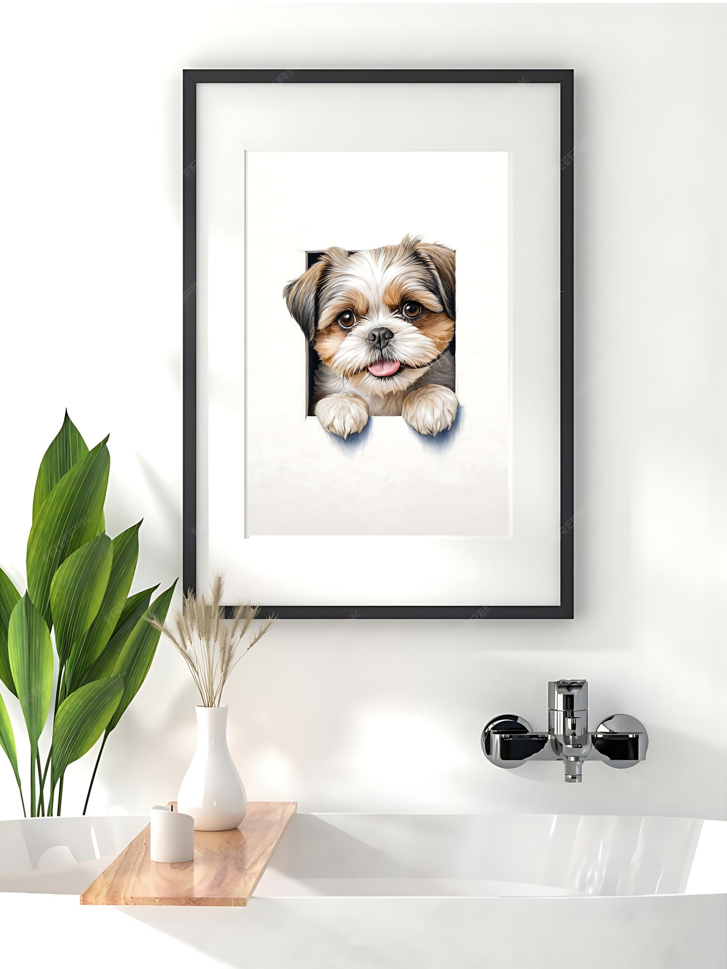 Cute Shih Tzu print perfect for playful living areas