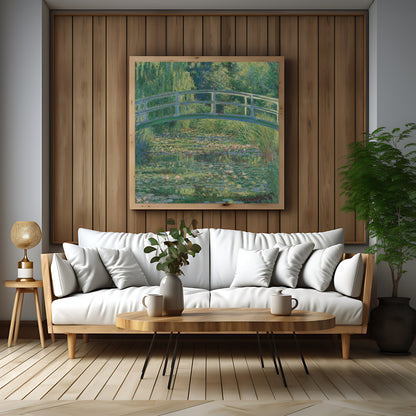 Classic artwork of a serene water lily pond in vintage style