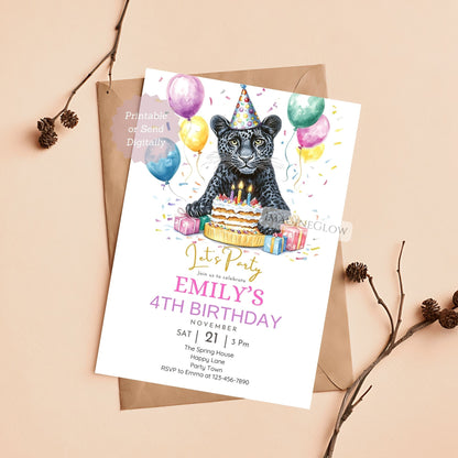 Black panther birthday invitation for kids

