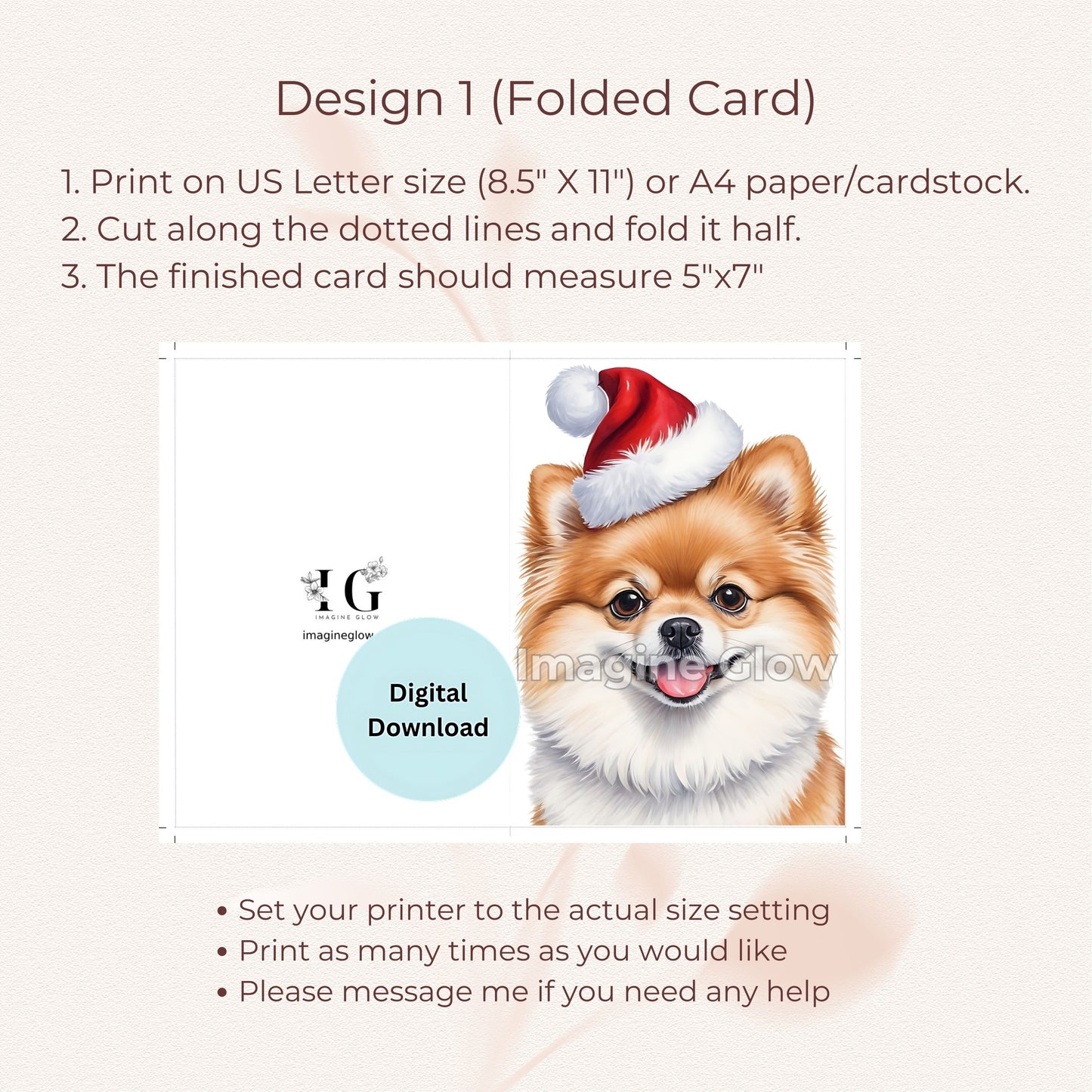 Pomeranian Christmas Card for Pet Lovers