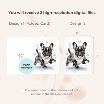 Printable French Bulldog Christmas Card for Dog Lovers