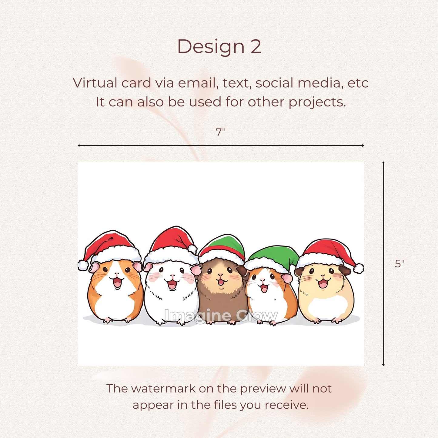 Printable Guinea Pig Christmas Card for Festive Greetings