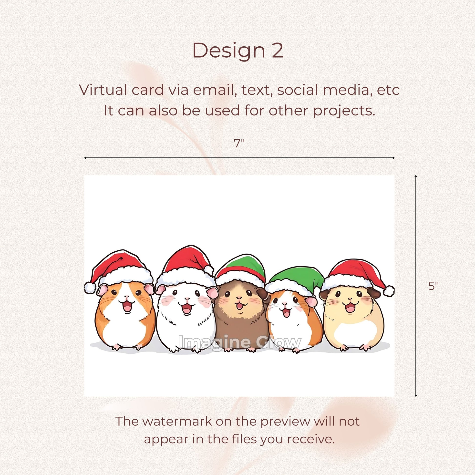 Printable Guinea Pig Christmas Card for Festive Greetings