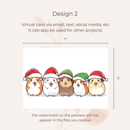 Printable Guinea Pig Christmas Card for Festive Greetings
