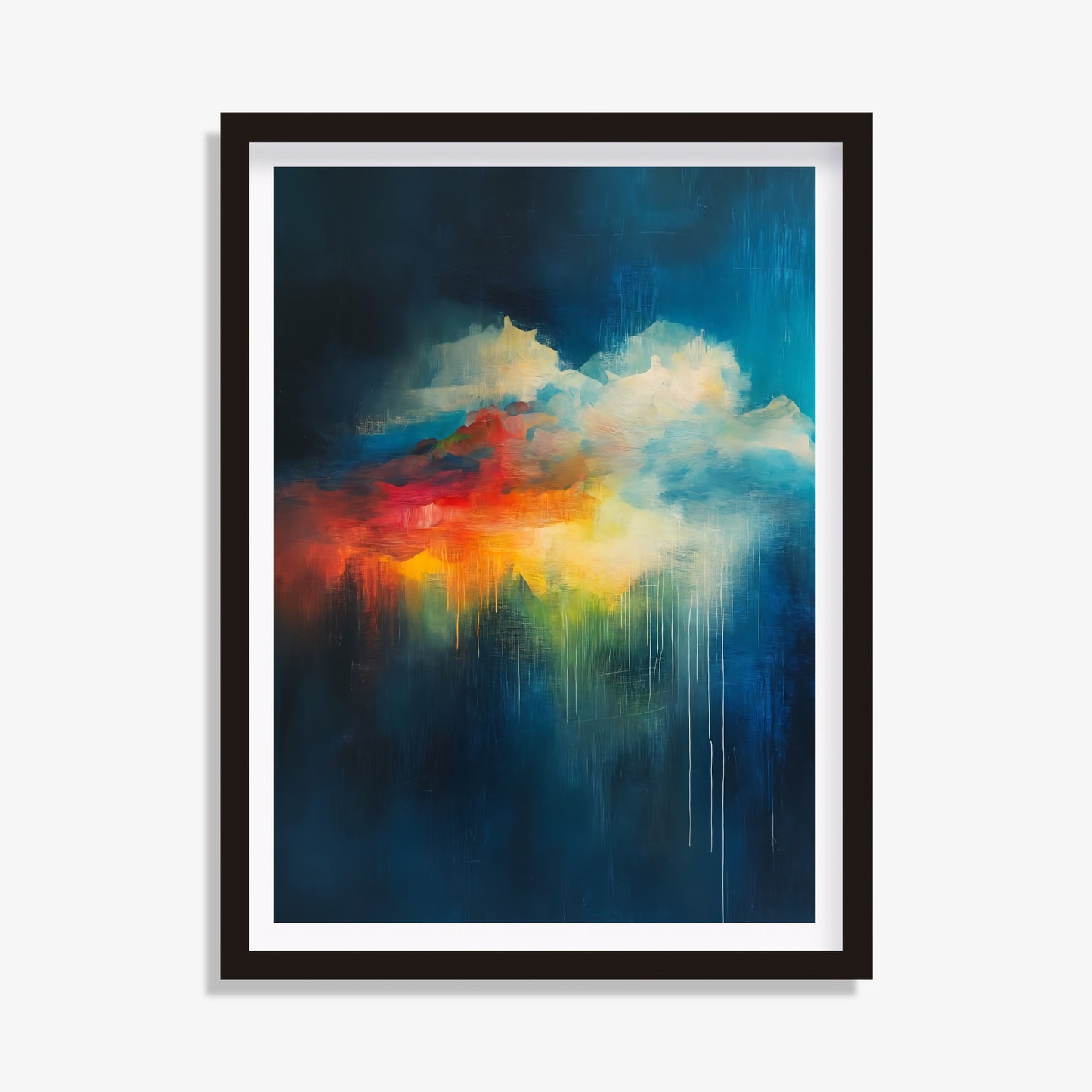 Printable Rainbow Cloud Art for a dreamy Dark Academia aesthetic.