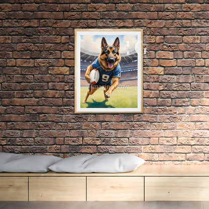 German Shepherd Rugby Art - Funny Dog Costume Art