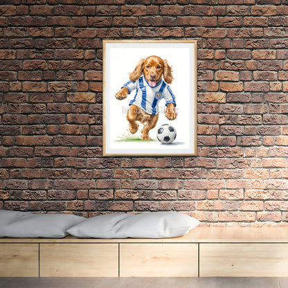 Soccer Art - Cocker Spaniel Dog Sport Decor