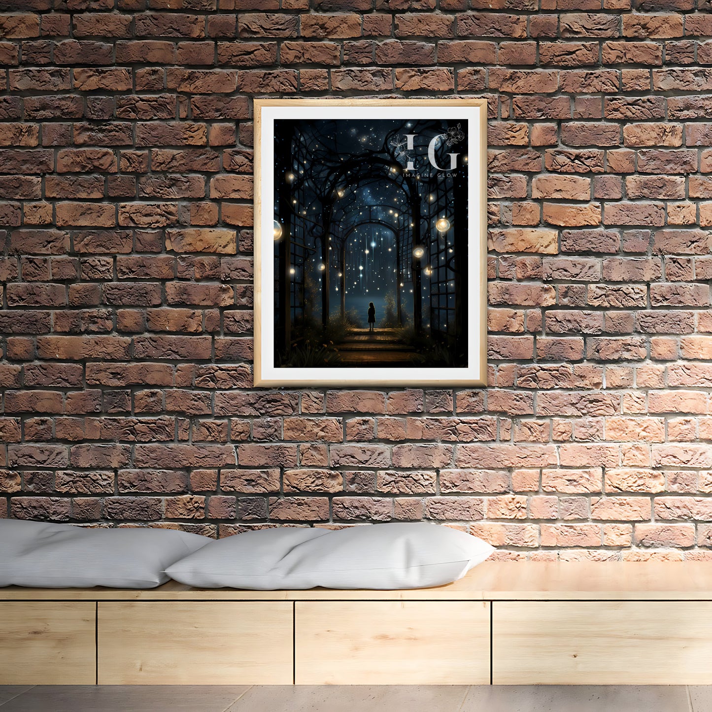 Enchanting wall art featuring a starry night scene