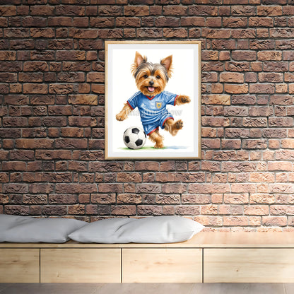 Soccer Art - Yorkshire Terrier Dog Sport Decor