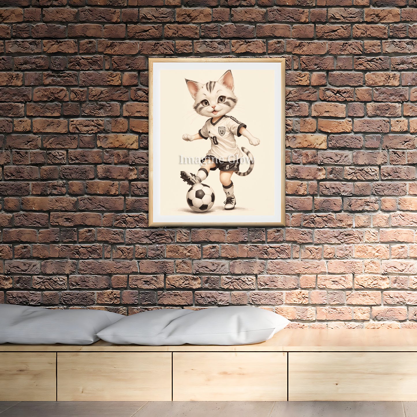 Printable Cat Soccer artwork with a humorous and playful design.