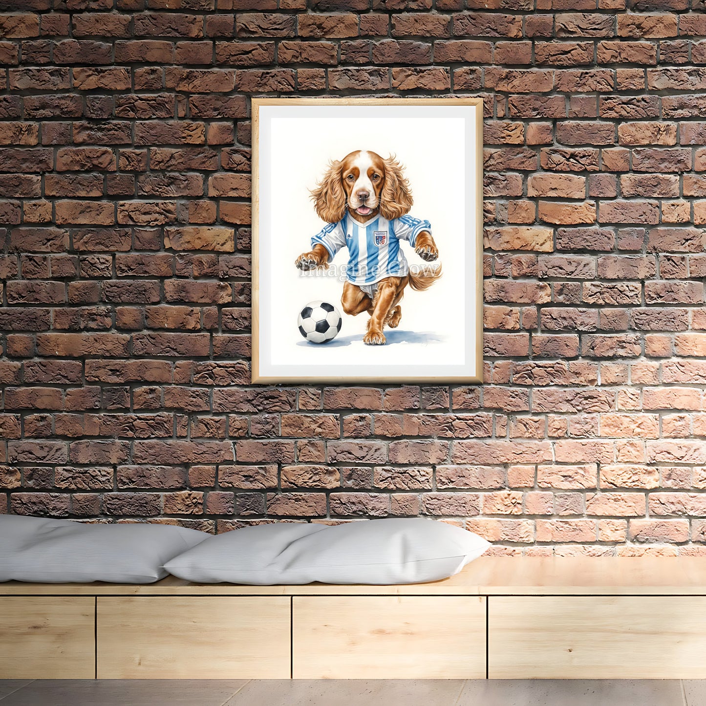 Soccer Art - Cocker Spaniel Dog Sport Decor