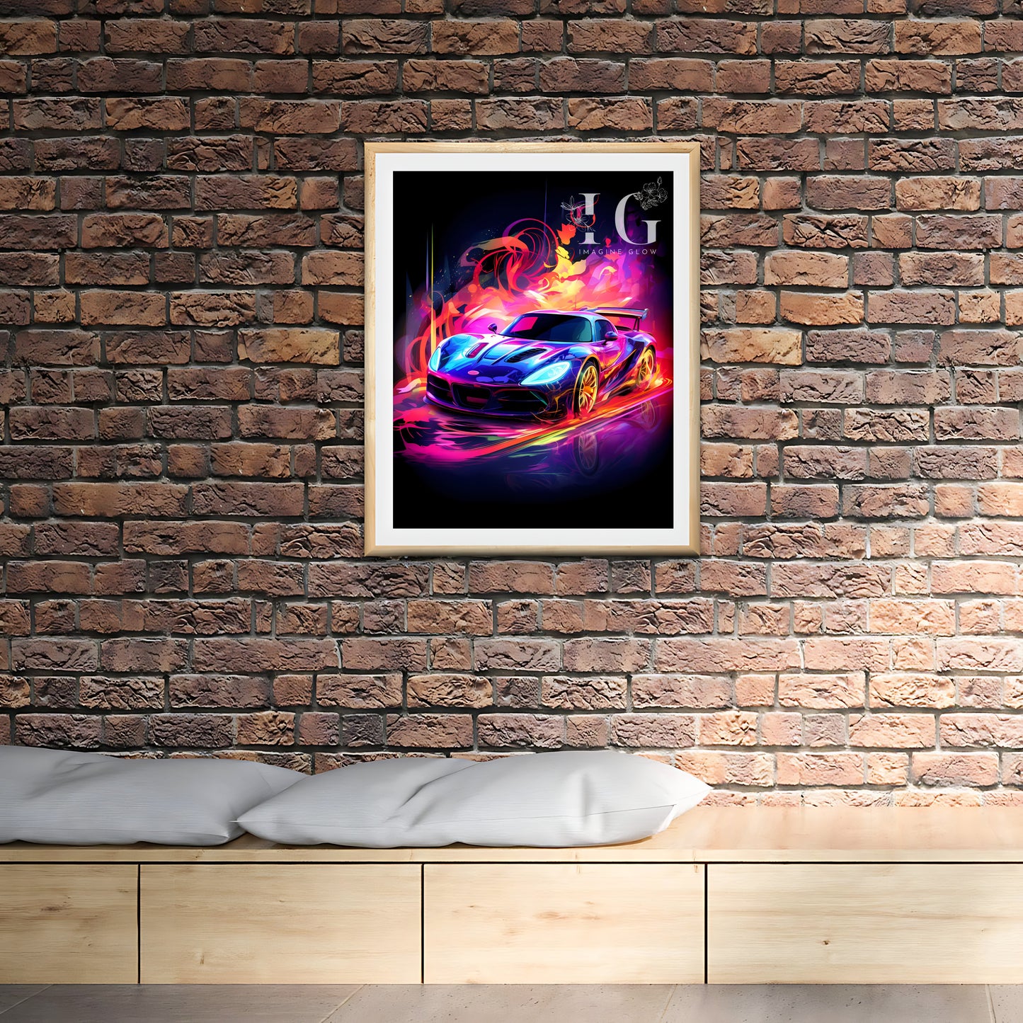 Automotive-themed printable art showcasing luxury vehicles