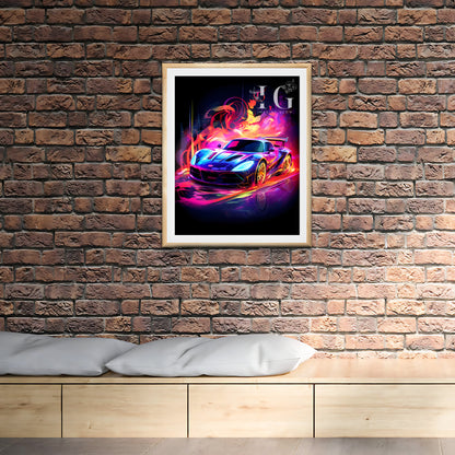 Automotive-themed printable art showcasing luxury vehicles