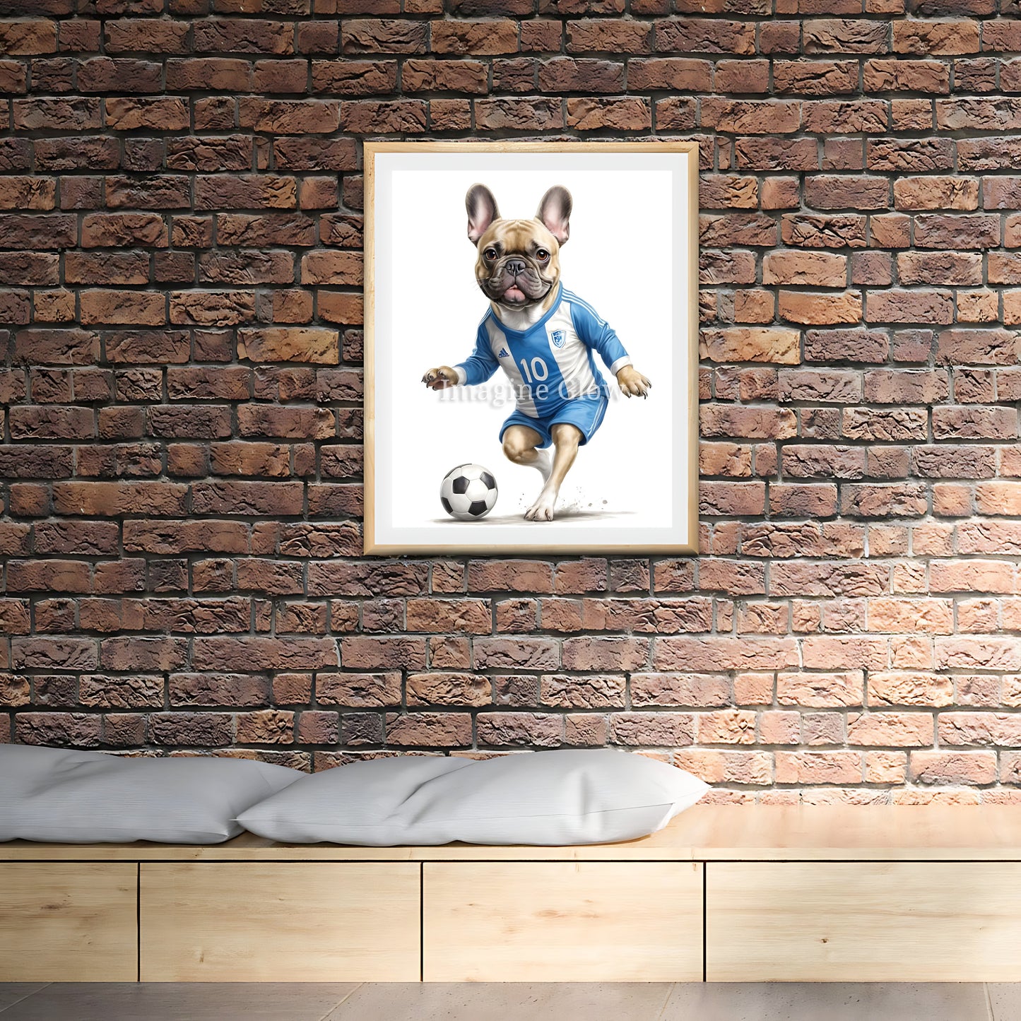 Printable funny Bulldog art for a unique and charming sports decor piece.