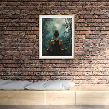 Serene yoga pose art for calming wall decor