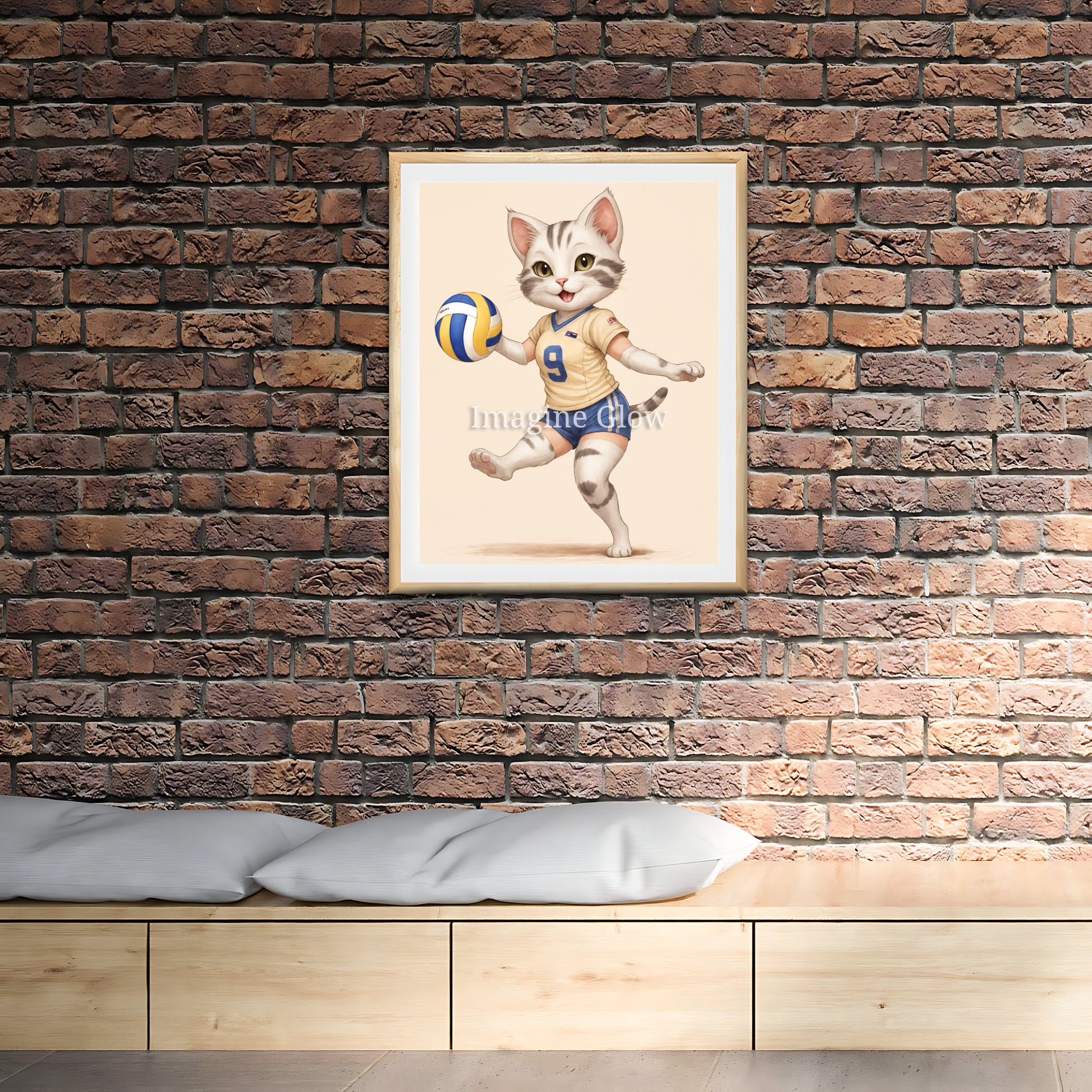 Printable Cat Volleyball artwork with a playful and humorous design.