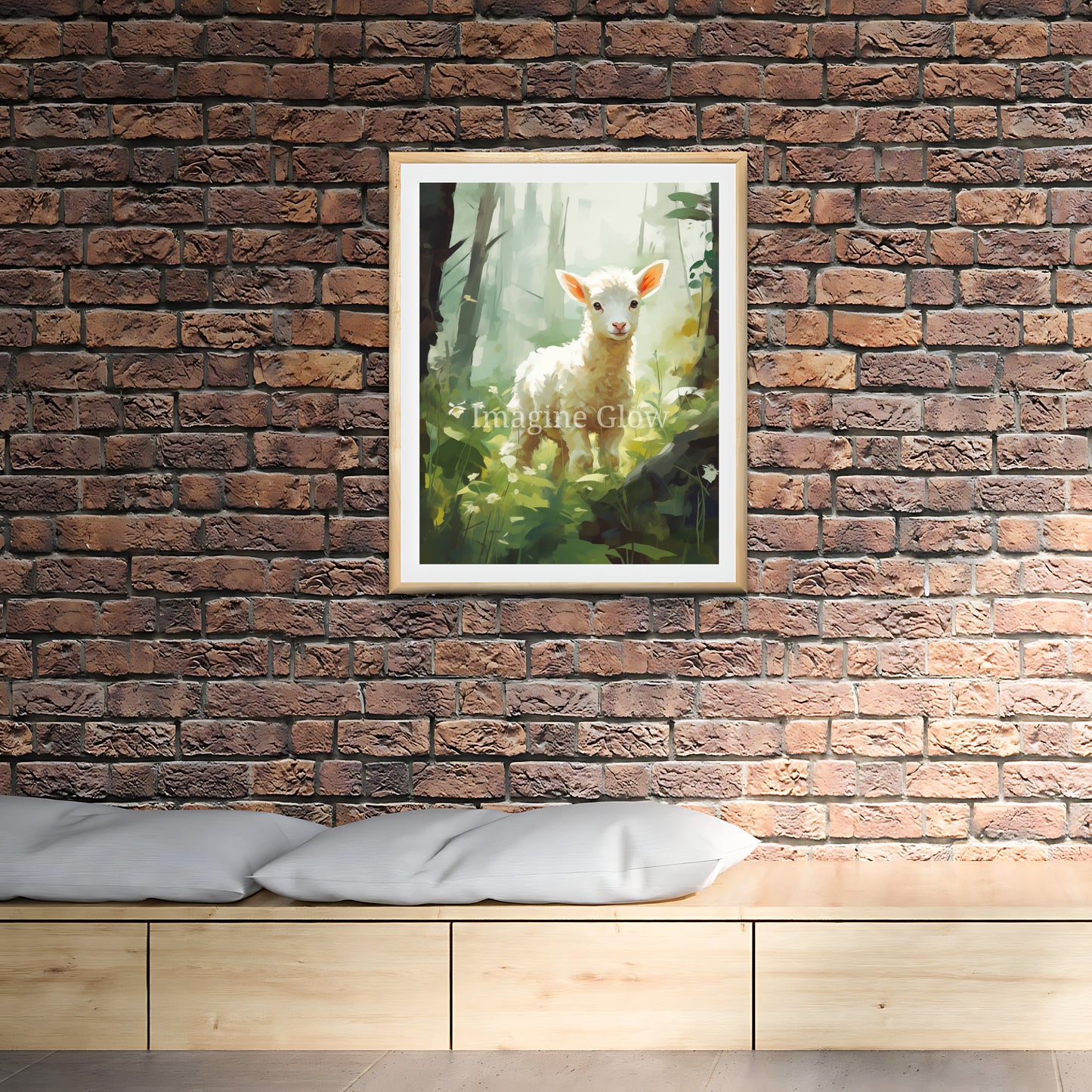 Sweet lamb artwork for creating a cozy nursery atmosphere