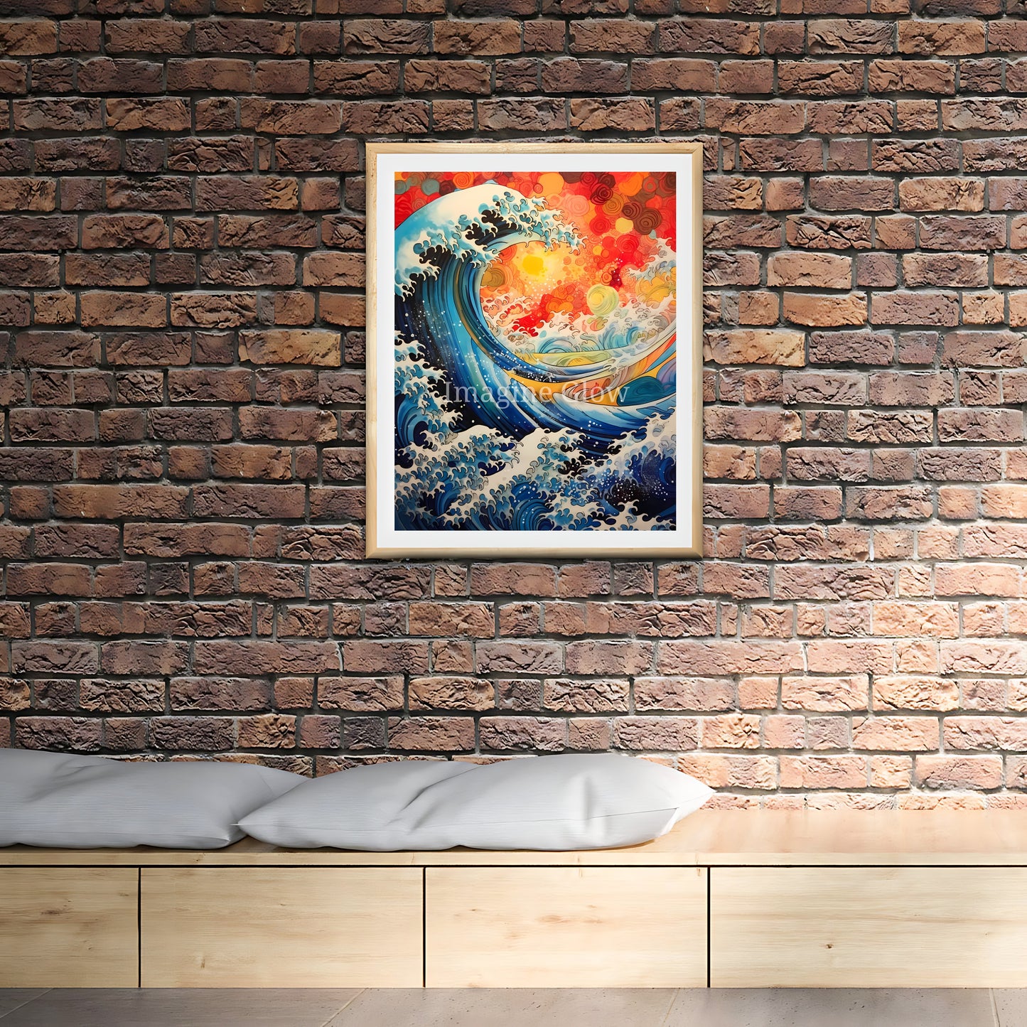 Serene illustration of waves perfect for enhancing any space