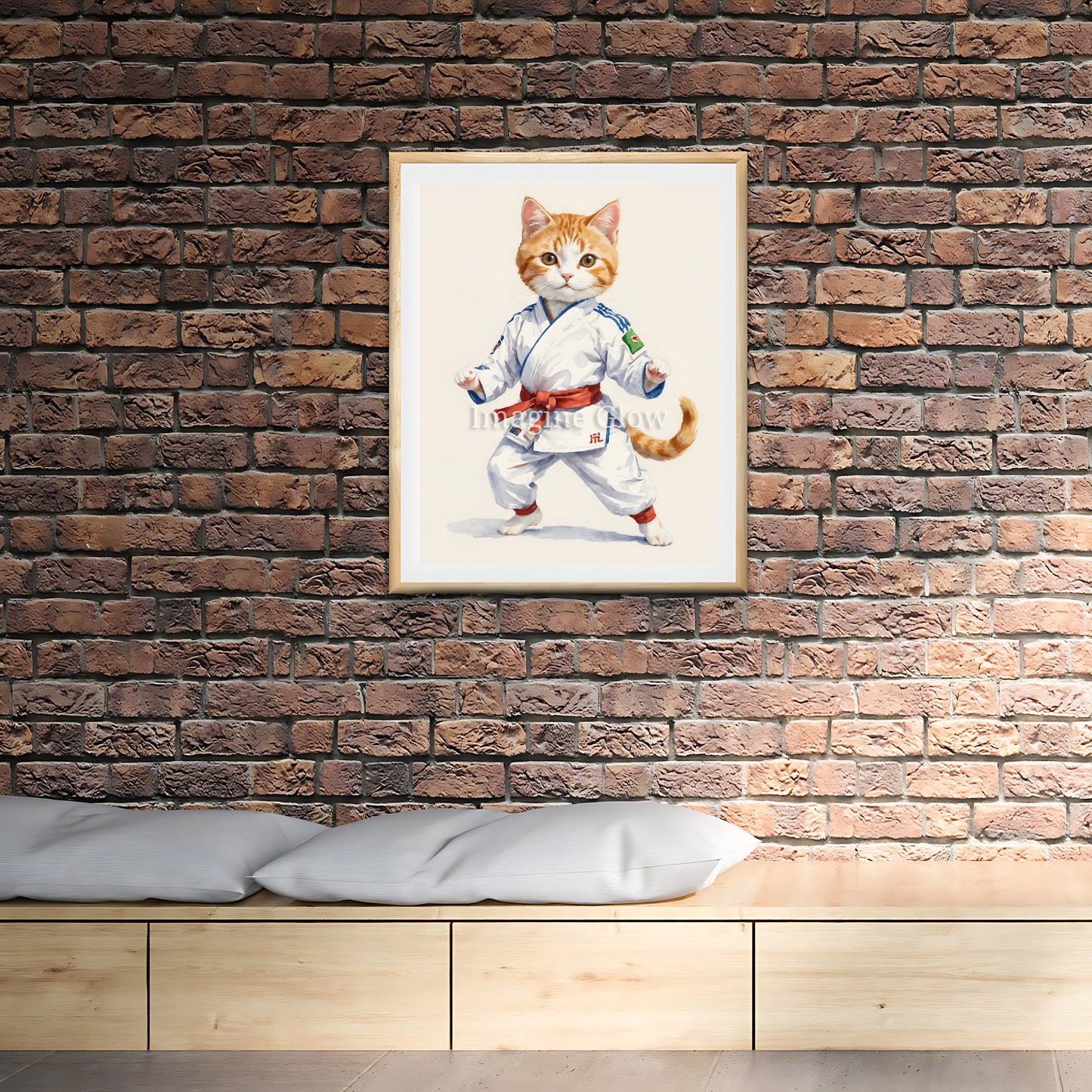 Printable Cat Martial Art artwork with a humorous and dynamic design.